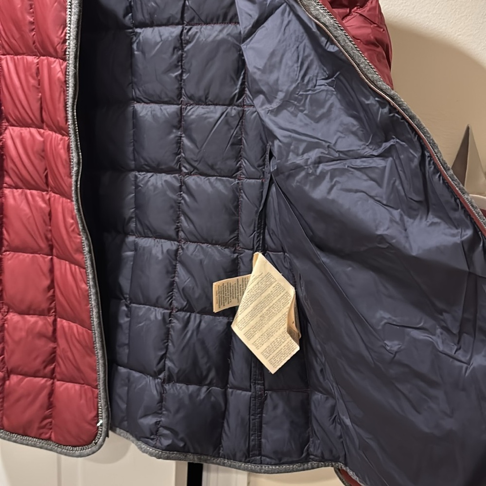 FAY ITALY LADIES BURGUNDY GRAY DOWN QUILT JACKET - Picture 9 of 14